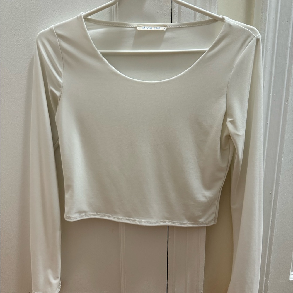 Olivia Rae Cream Long Sleeve Crop Top